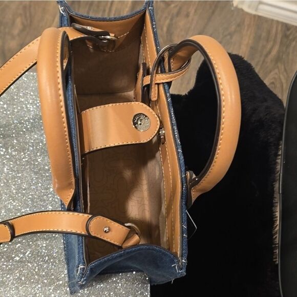 True Religion Quilted Horseshoe Modern Denim Tote Bag - Picture 16 of 16